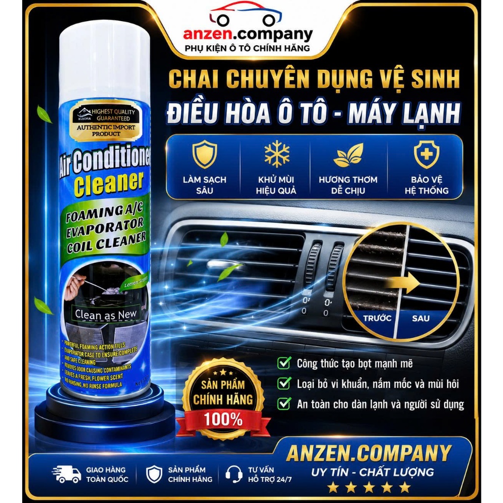 Vệ Sinh Điều Hoà Ô Tô - Dung Dịch Vệ Sinh Máy Lạnh - Chai Xịt Máy Lạnh - Rửa Điều Hòa - Air Cleaner 