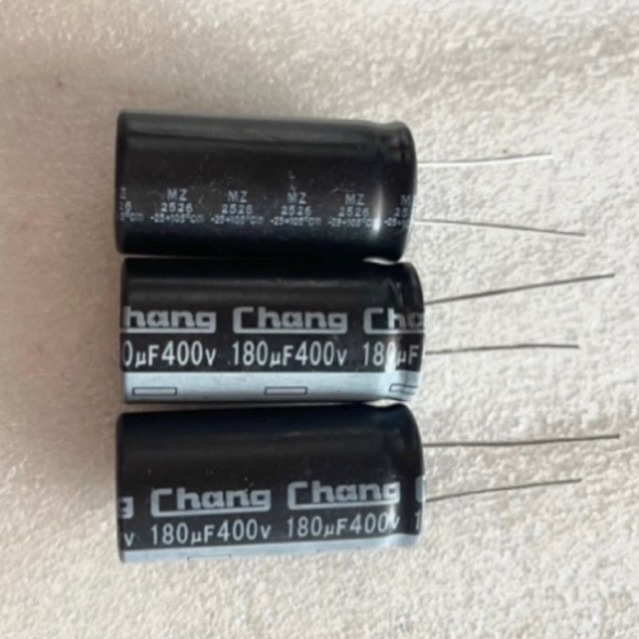 Combo 5c Tụ Hóa 180uF 400V 105•C kt 18x35.Chất lượng tốt