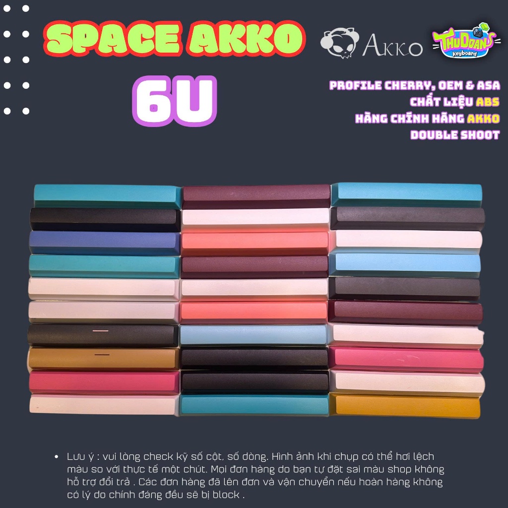 SPACE AKKO 6u | Keycap AKKO | ABS Double Shoots - Cherry, OEM & Asa profile