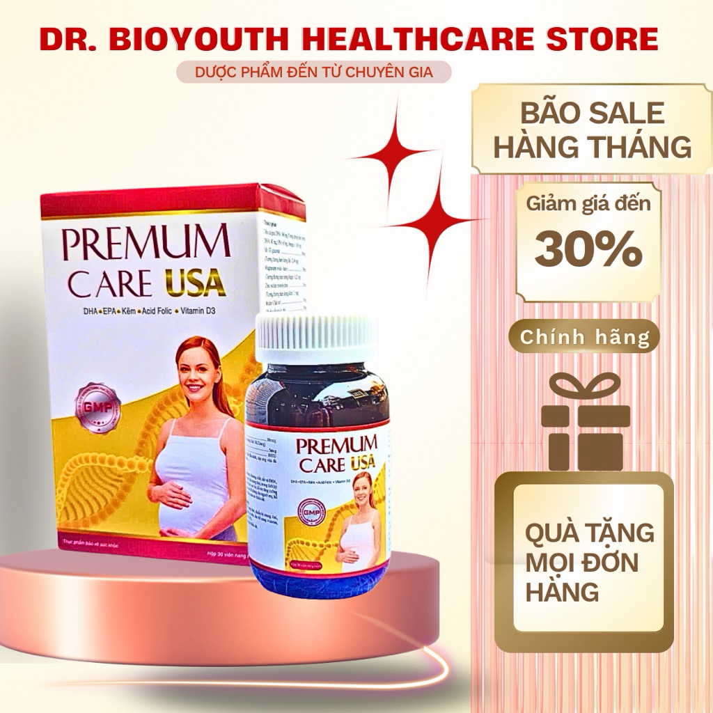 Viên Bà Bầu bổ sung DHA SẮT VÀ VITAMIN, KHOÁNG CHẤT CHO MẸ Premum care usa nâng cao sức đề kháng tha