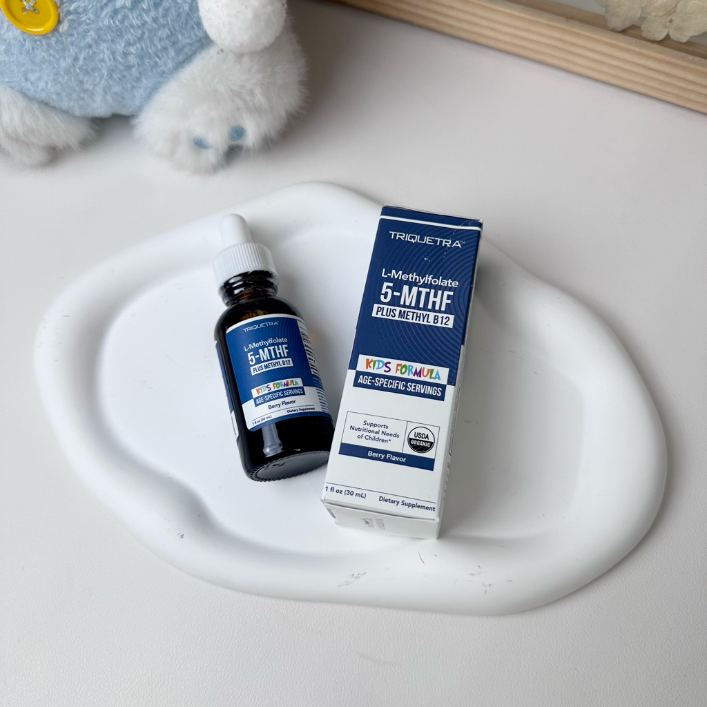 (Hàng Mỹ) Siro bổ sung L-Methylfolate 5-MTHF + Methyl B12 TRIQUETRA (30ml) - Hỗ trợ phát triển não b
