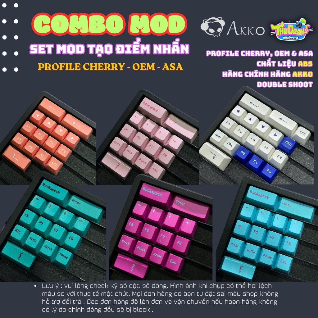 [CHỮA THỌT] KEYCAP AKKO |  Chữa Thọt Mod | ABS double shoots | Profile Cherry - OEM - ASA | Bán Lẻ K