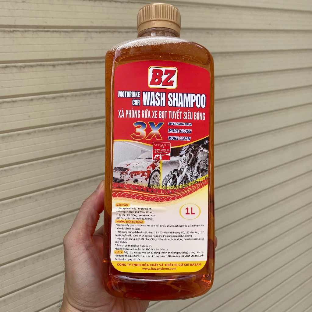 Xà bông BZ Nước rửa xe BZ Gloss Shampoo thế hệ mới siêu bọt rửa cực sạch