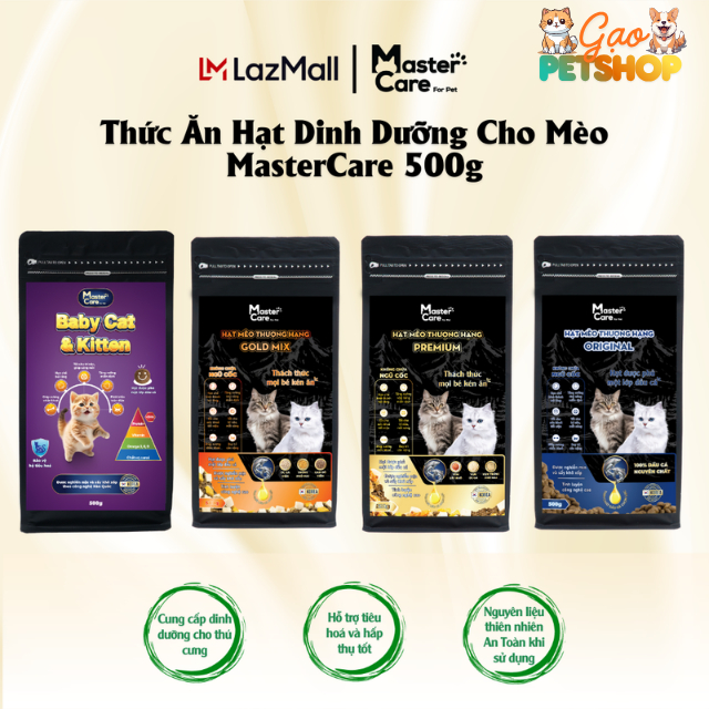 Hạt Cho Mèo MasterCare Mix Thịt Sấy Khô – Giàu Đạm, Phủ Dầu Cá, Giải Pháp Cho Mèo Kén Ăn