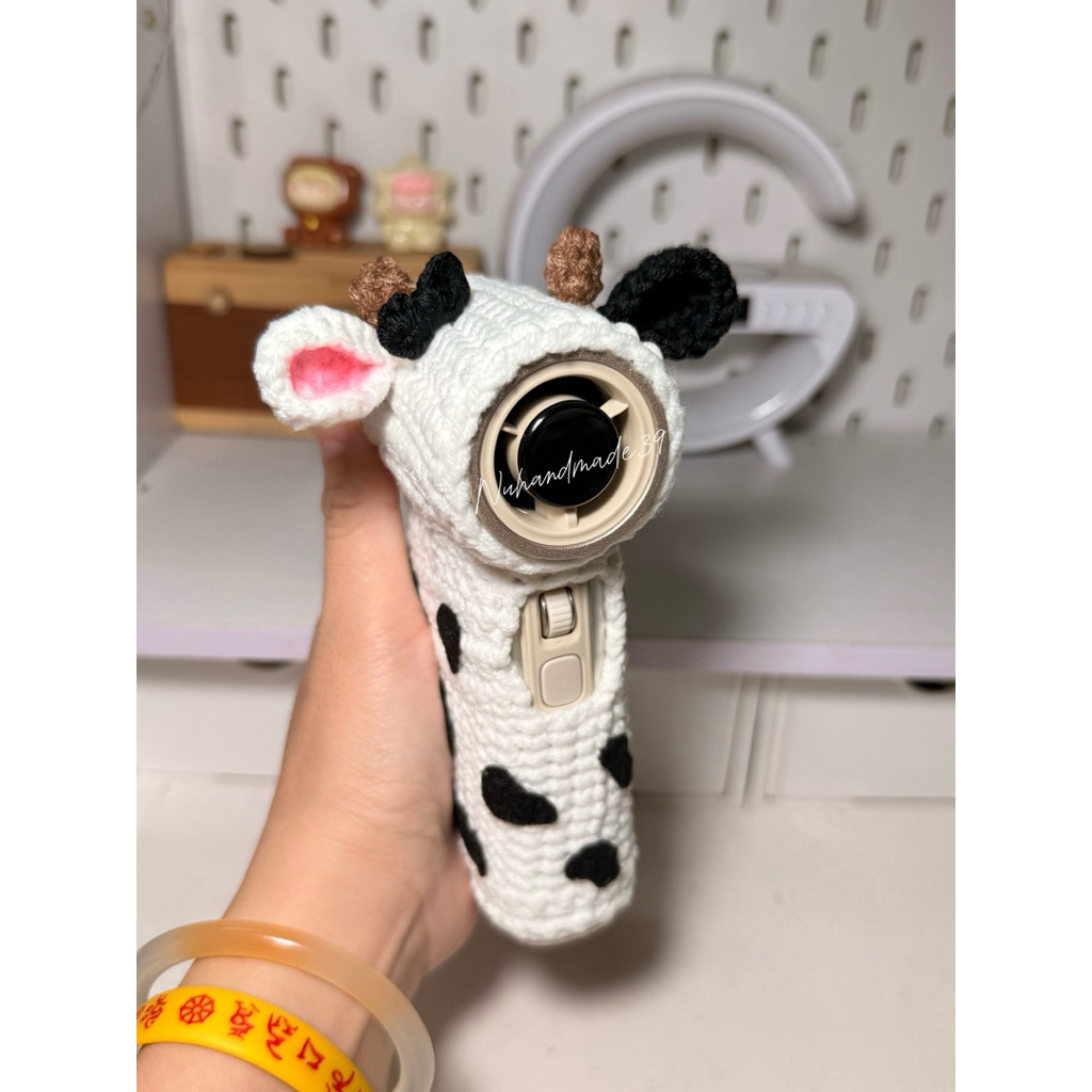 (Mẫu ULTRA1-GFS09 nhà Nù) Vỏ bọc quạt cầm tay JISULIFE ULTRA 1 - GOOJODOQ GFS09 bằng len nuhandmade3