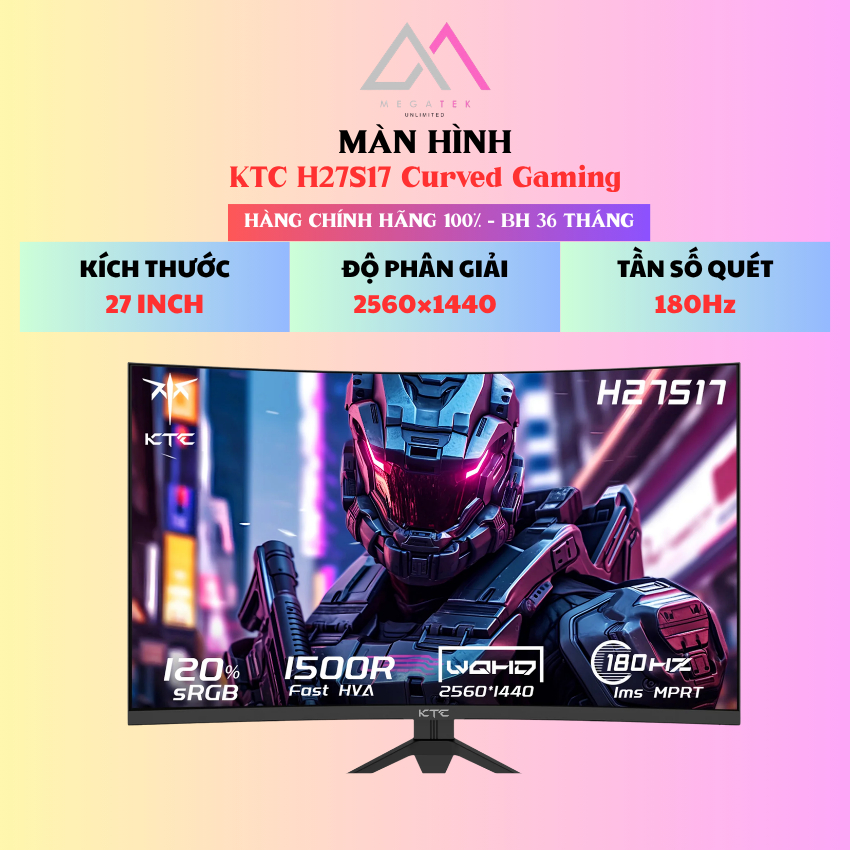 Màn hình Gaming KTC H27S17 | 27 inch, 2K/QHD, 180Hz, HVA, BH 36 Tháng