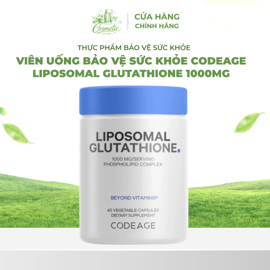 (MẪU MỚI) Codeage Liposomal Glutathione 1000mg Viên Uống Bổ Sung Glutathione 60 Viên Chính Hãng Mỹ