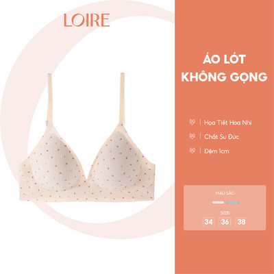 Áo Lót Nữ Không Gọng Loirechic Al260744 Đệm 1cm Nâng Ngực Tự Nhiên Bản Lưng To Che Mỡ Lưng Hoa Nhí