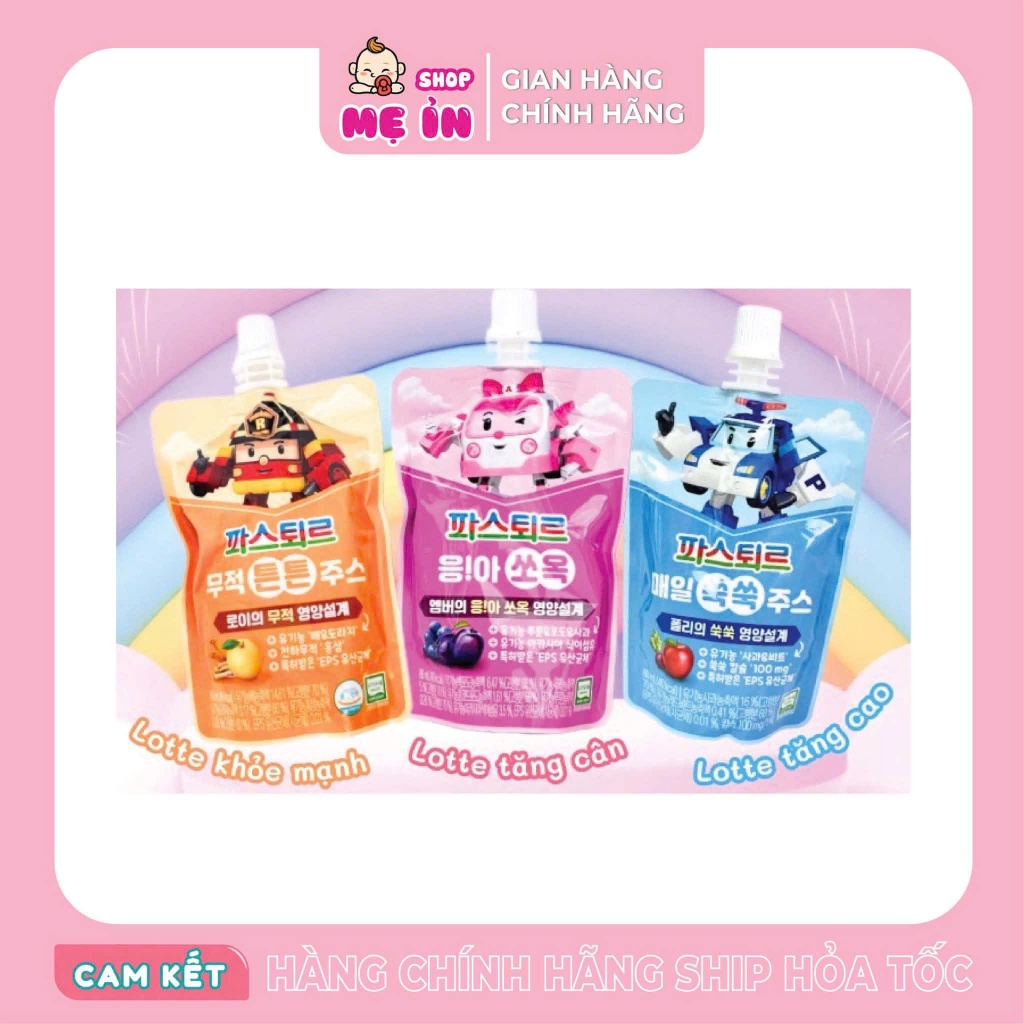 Nước Táo và Củ Dền Hữu Cơ Lotte - Combo Lotte Tăng Cao, Lotte Ăn Ngon, Lotte Khỏe Mạnh - 1 thùng 30 