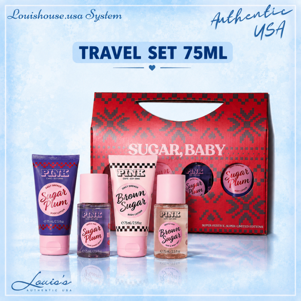 [ GIFT SET ] (travel size) Body mist Lotion PINK V.S  - SUGAR PLUM | BROWN SUGAR