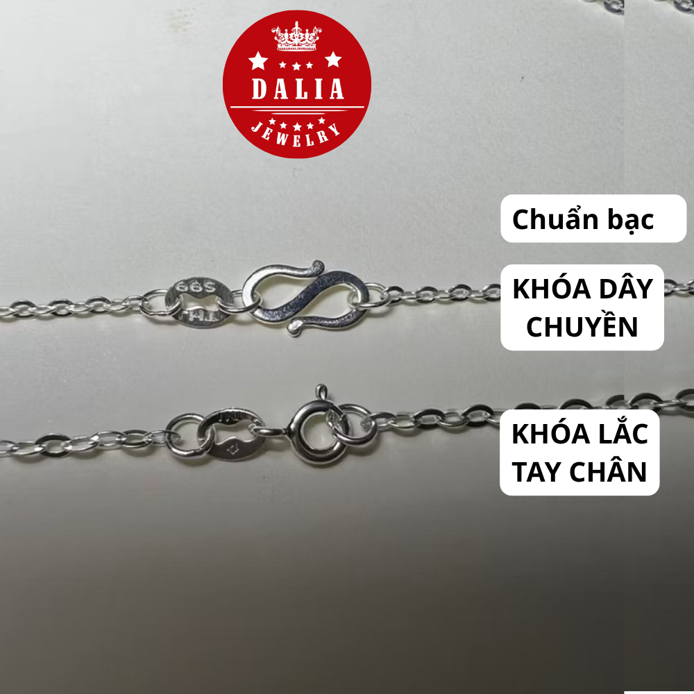 Móc khóa dây chuyền, khóa lắc tay chân chuẩn bạc an toàn DaLiA Jewelry khoá tròn khoá S bạc 925