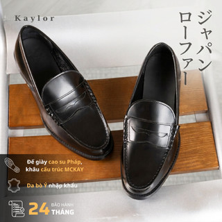 Giày Japan Loafer Kaylor Đế đỏ vang da bò hoàn thiện thủ công phom dáng chuẩn châu Âu bảo hành 2 năm