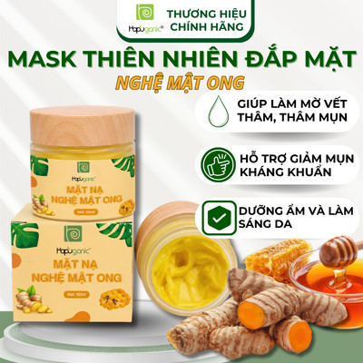 Mask Mặt Nạ Nghệ Mật Ong Thiên Nhiên Hapuganic Đắp Mặt Ngừa Mụn Mờ Thâm Trắng Da 50gr