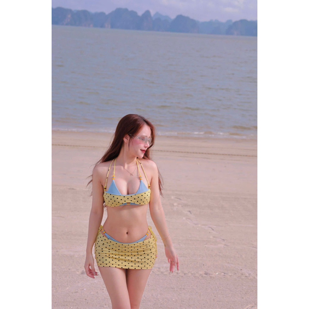 SẮN HCM set đi biển bốn món gắn HẠT CHAM VÀNG PALE cao cấp phù thanh lịch sang chảnh | BigBuy360 - bigbuy360.vn