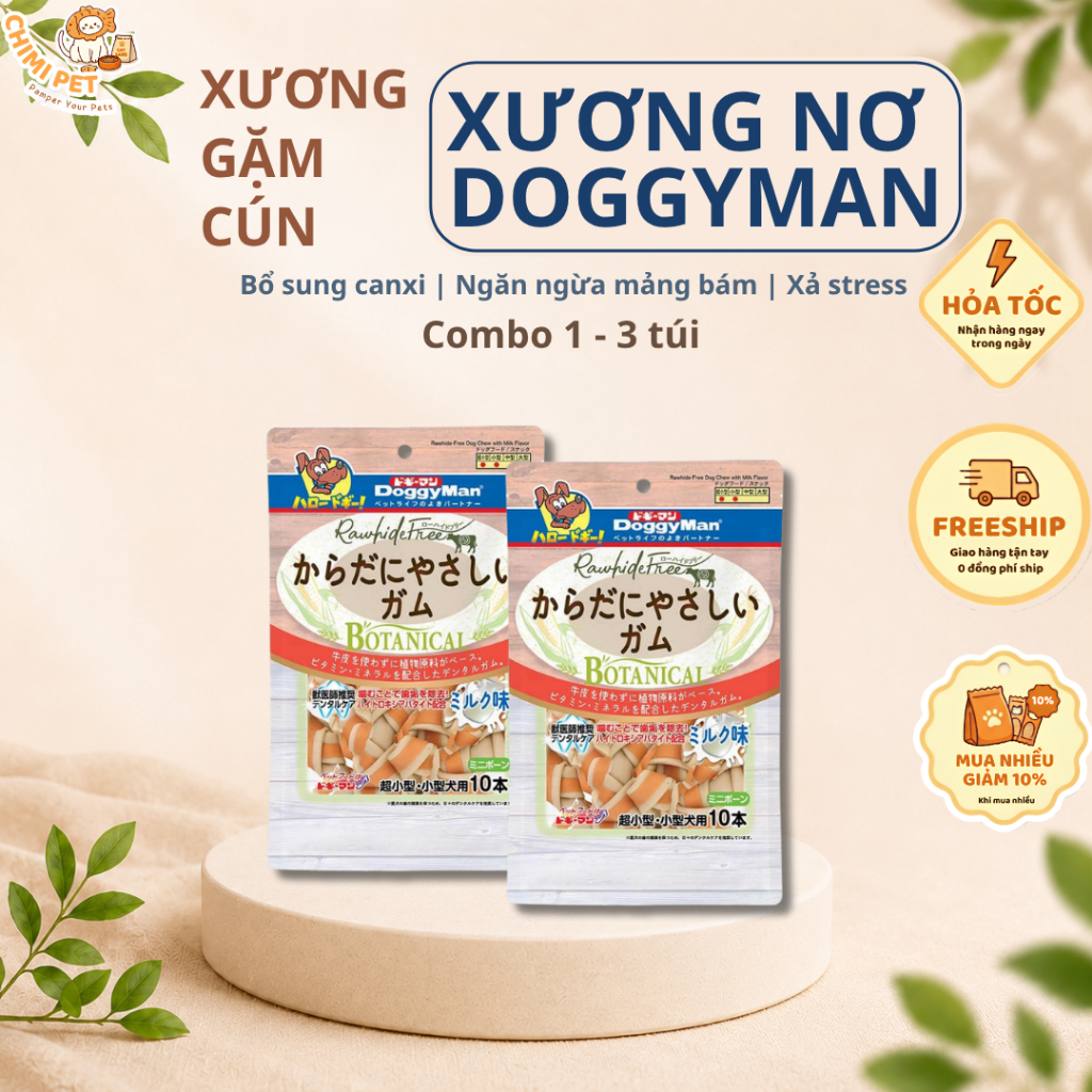 Xương Nơ Gà DoggyMan Snack Cho Chó – Bánh Thưởng Cho Chó Vị Gà, Xương Gặm Cho Chó DoggyMan Dog Treat