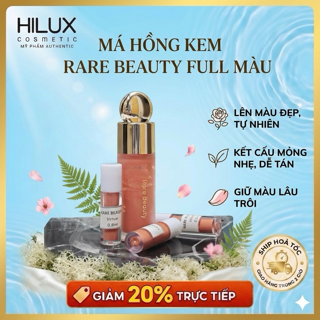 [ Mini - chiết 0,8ml ]Má hồng kem Rare beauty Hope/ happy/ bliss/ virtul/ encourage