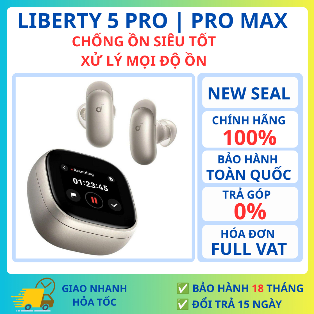 Tai nghe Bluetooth True Wireless Anker Soundcore Liberty 5 Pro Max Chính Hãng - Chống ồn, Phiên dịch, Cảm ứng