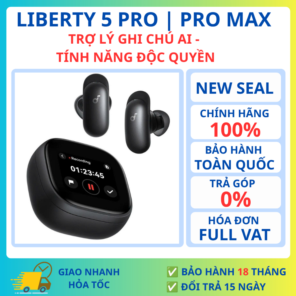Tai nghe Bluetooth True Wireless Anker Soundcore Liberty 5 Pro Max Chính Hãng - Chống ồn, Phiên dịch, Cảm ứng | BigBuy360 - bigbuy360.vn