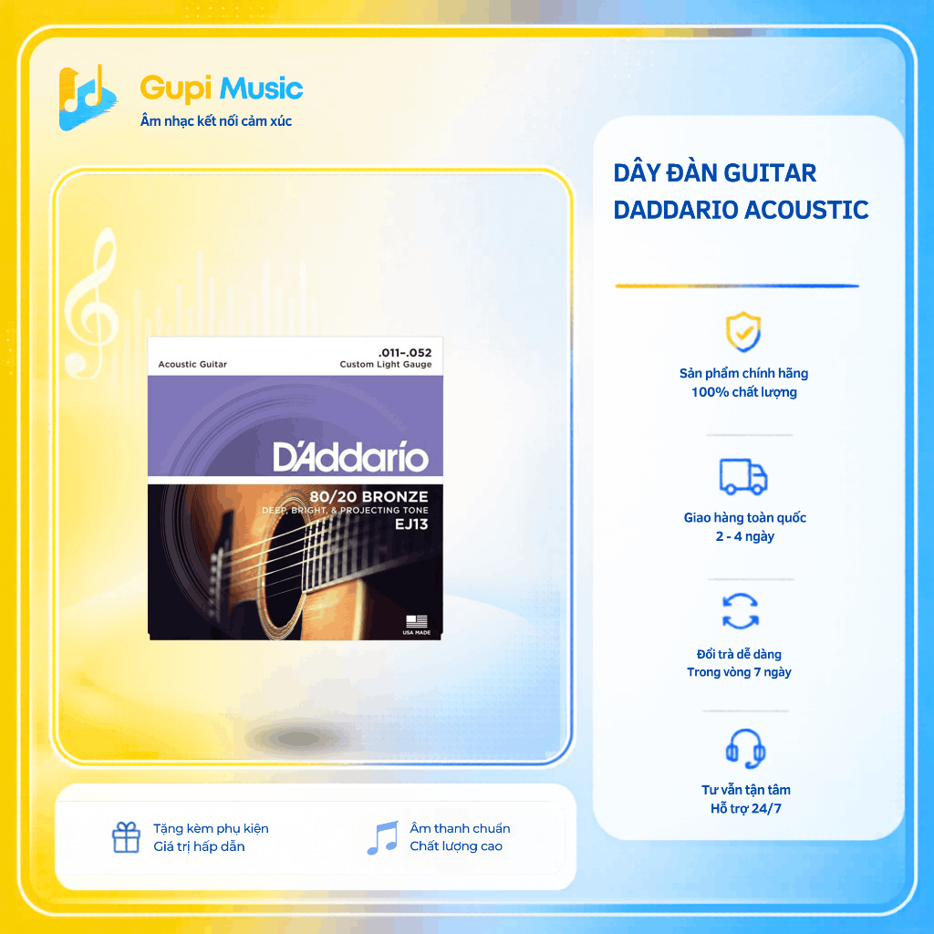 Dây đàn Guitar Daddario acoustic