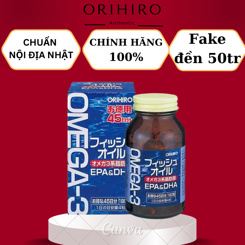 Viên Dầu Cá Omega 3 Orihiro Fish Oil Nhật Bản, Dầu Cá Omega 3 Orihiro Nhật Bản