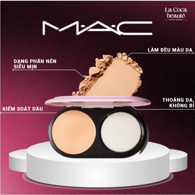 Phấn Nền MAC Cosmetics Lightful C³ Natural Silk Powder Foundation SPF15 – Da Sáng, Mịn Lì Tự Nhiên, 
