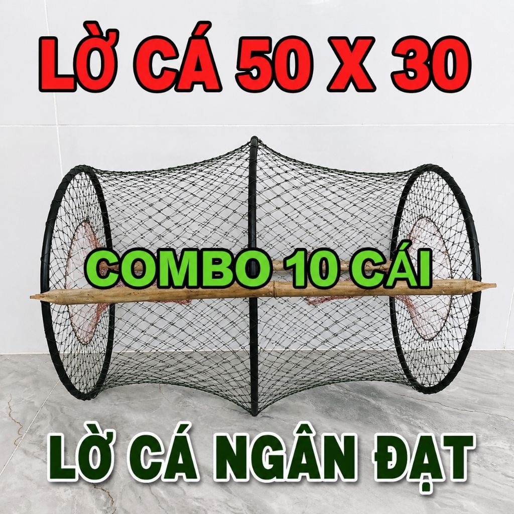 Combo 10 cái lờ cá lóc 50x30 (Không kèm cây)