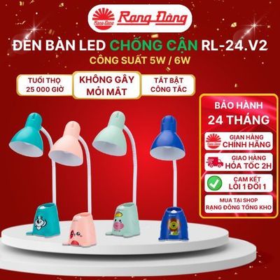Đèn học Rạng Đông RD-RL-24.V2 6W / 8W, ánh sáng thư giãn, chống cận thị, để bàn học/ bàn làm việc