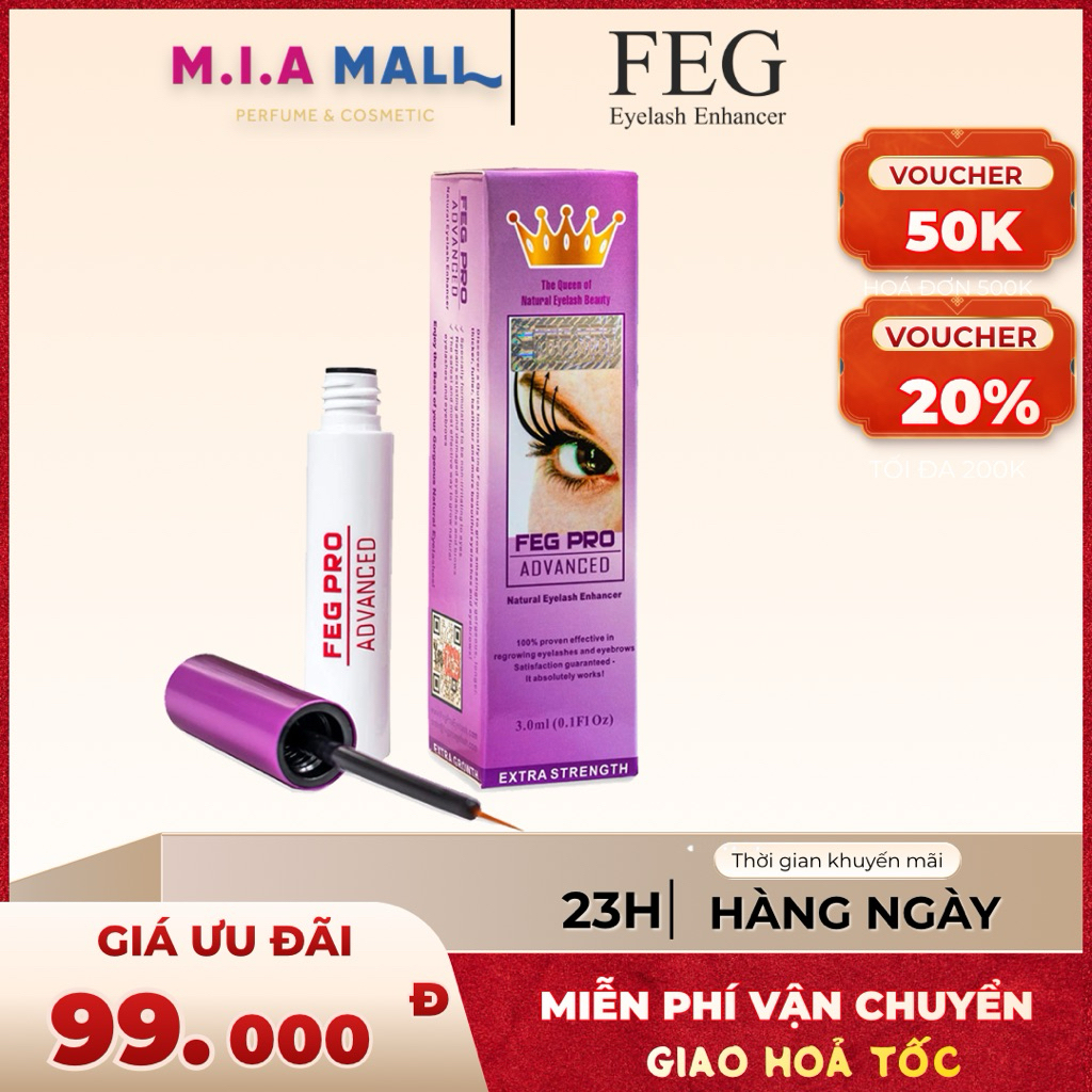 Serum Dưỡng Mi FEG PRO Advanced 3ml – Tinh Chất Dưỡng Mi & Chân Mày, Cọ Siêu Mảnh, Chăm Sóc Hàng Ngà