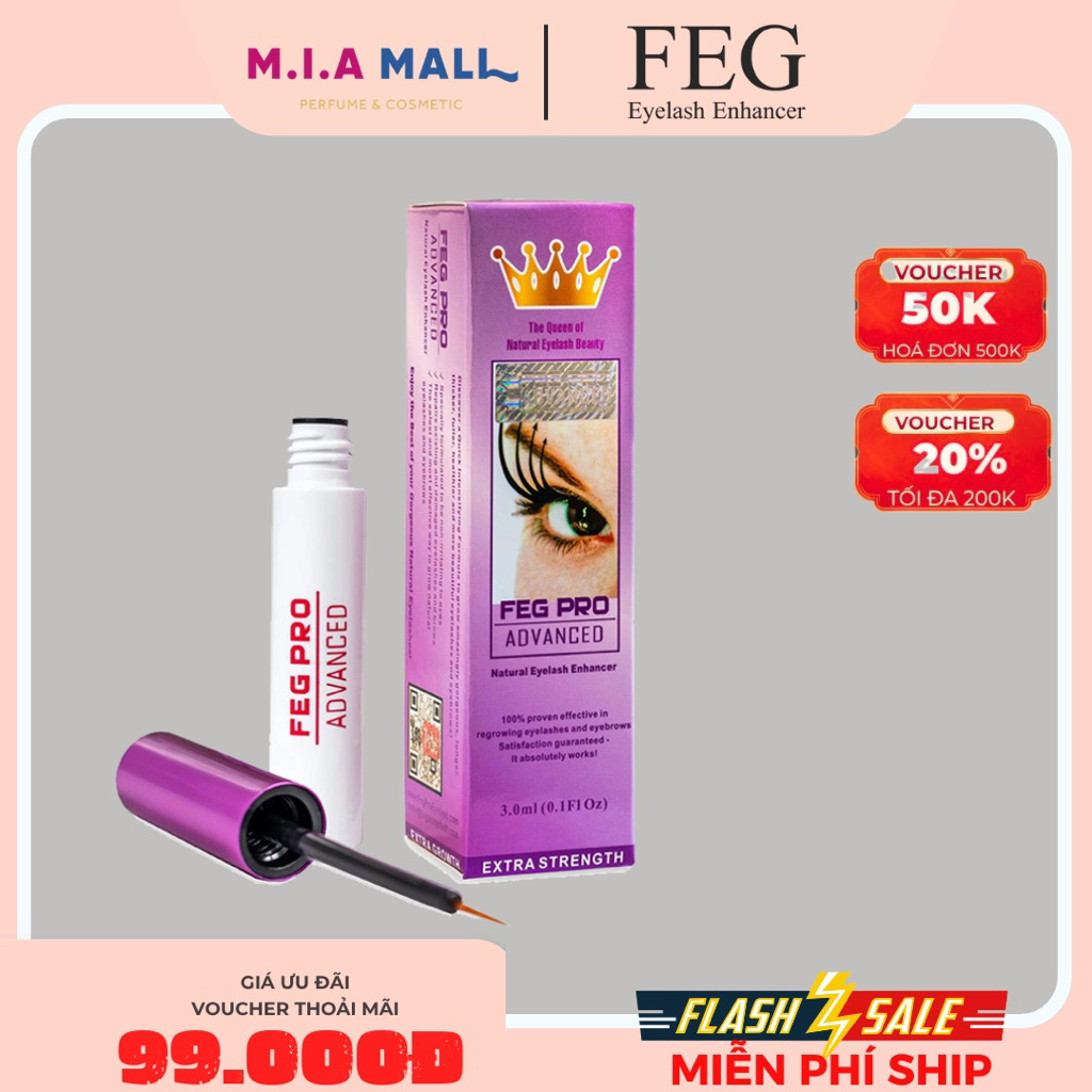 Serum Dưỡng Mi FEG PRO Advanced 3ml – Tinh Chất Dưỡng Mi & Chân Mày, Cọ Siêu Mảnh, Chăm Sóc Hàng Ngà