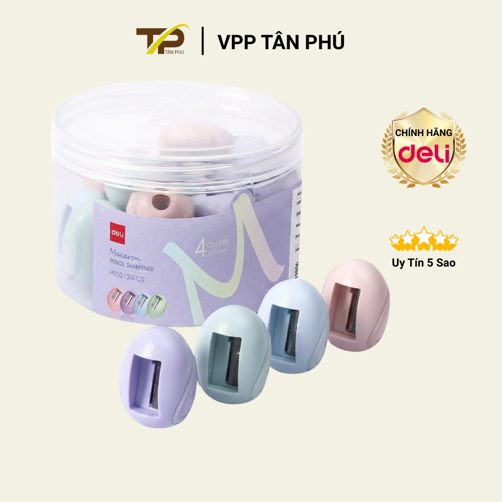 Gọt bút chì mini Deli H550 -  Chuốt chì mini nhỏ gọn màu sắc dễ thương dành cho học sinh
