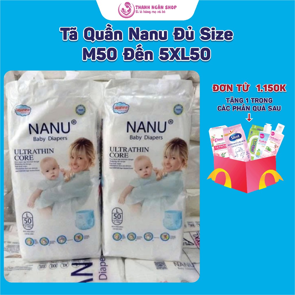 Bỉm Tã Quần Nanu Siêu Mềm Mỏng Nhẹ Chống Tràn Đủ Size Cho Bé Từ 6KG Đến 27Kg - Tã Nanu - Bỉm Nanu - 