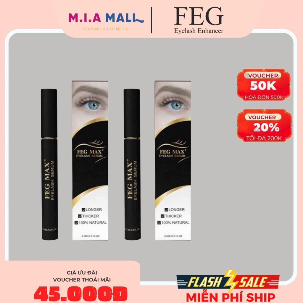 Serum Dưỡng Mi FEG MAX Eyelash Serum 6ml Chính Hãng – Tinh Chất Dưỡng Mi & Chân Mày, Đầu Cọ Mảnh, Ch