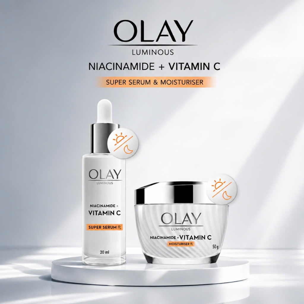 Kem Dưỡng Ẩm Olay Niacinamide Vitamin C 50g & Tinh Chất Dưỡng Ẩm OLay Niacinamide 30Ml