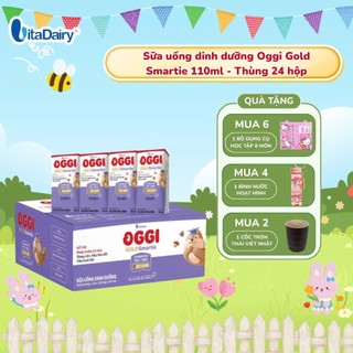 [CÓ QUÀ][THÙNG 24 HỘP 110ML] Sữa uống dinh dưỡng Oggi Gold Smartie phát triển trí não, hỗ trợ hấp thu