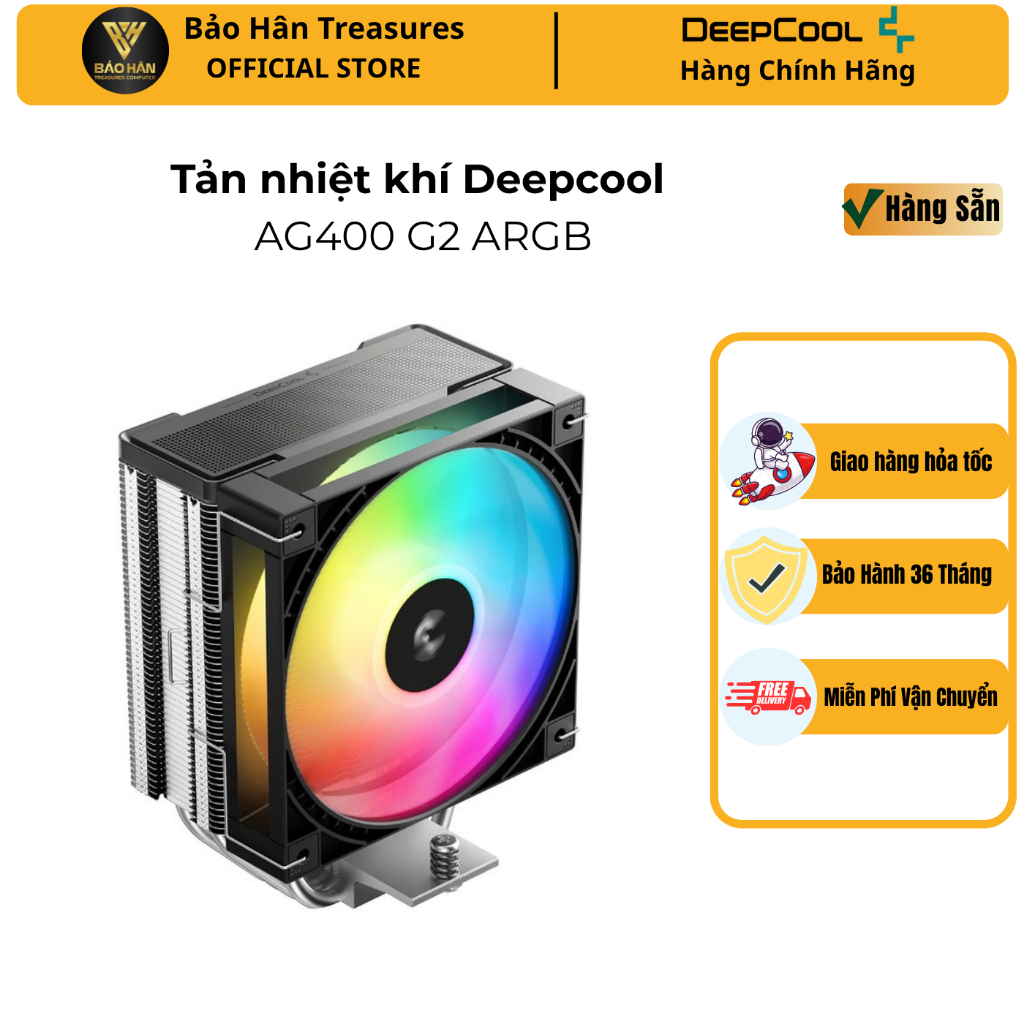 Tản Nhiệt Khí CPU DeepCool AG400 G2 ARGB - Hàng Chính Hãng