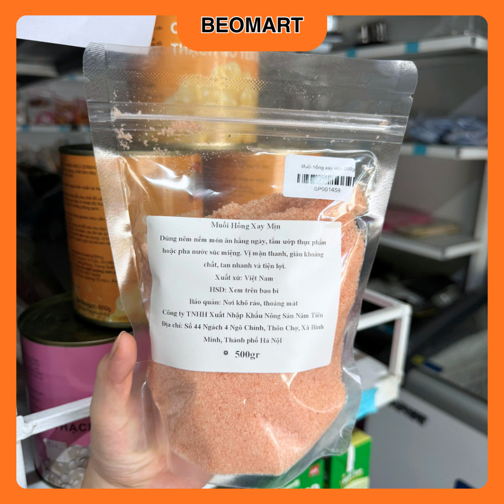Muối hồng xay mịn 500g, muối hồng dạng hạt thơm nguyên liệu pha chế cà phê muối