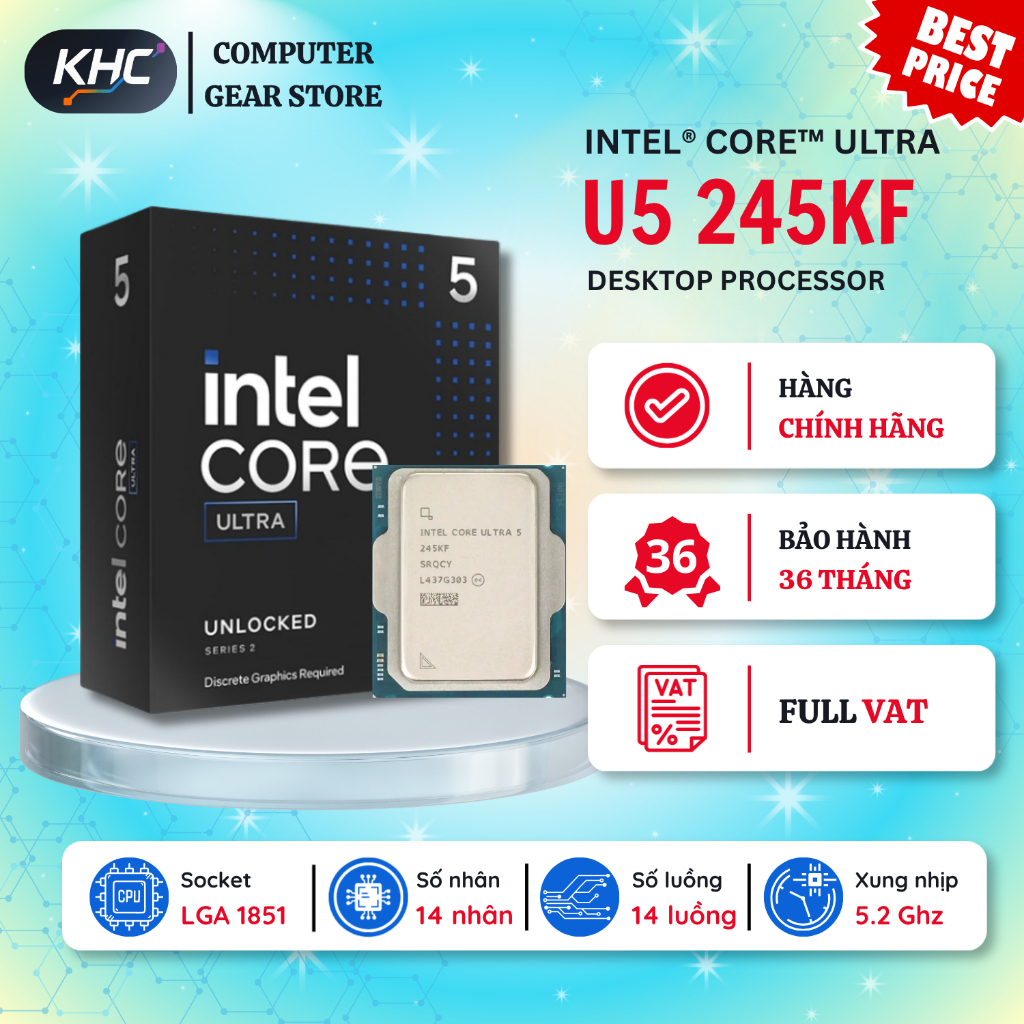 CPU Intel Core Ultra 5 245KF (Full VAT)