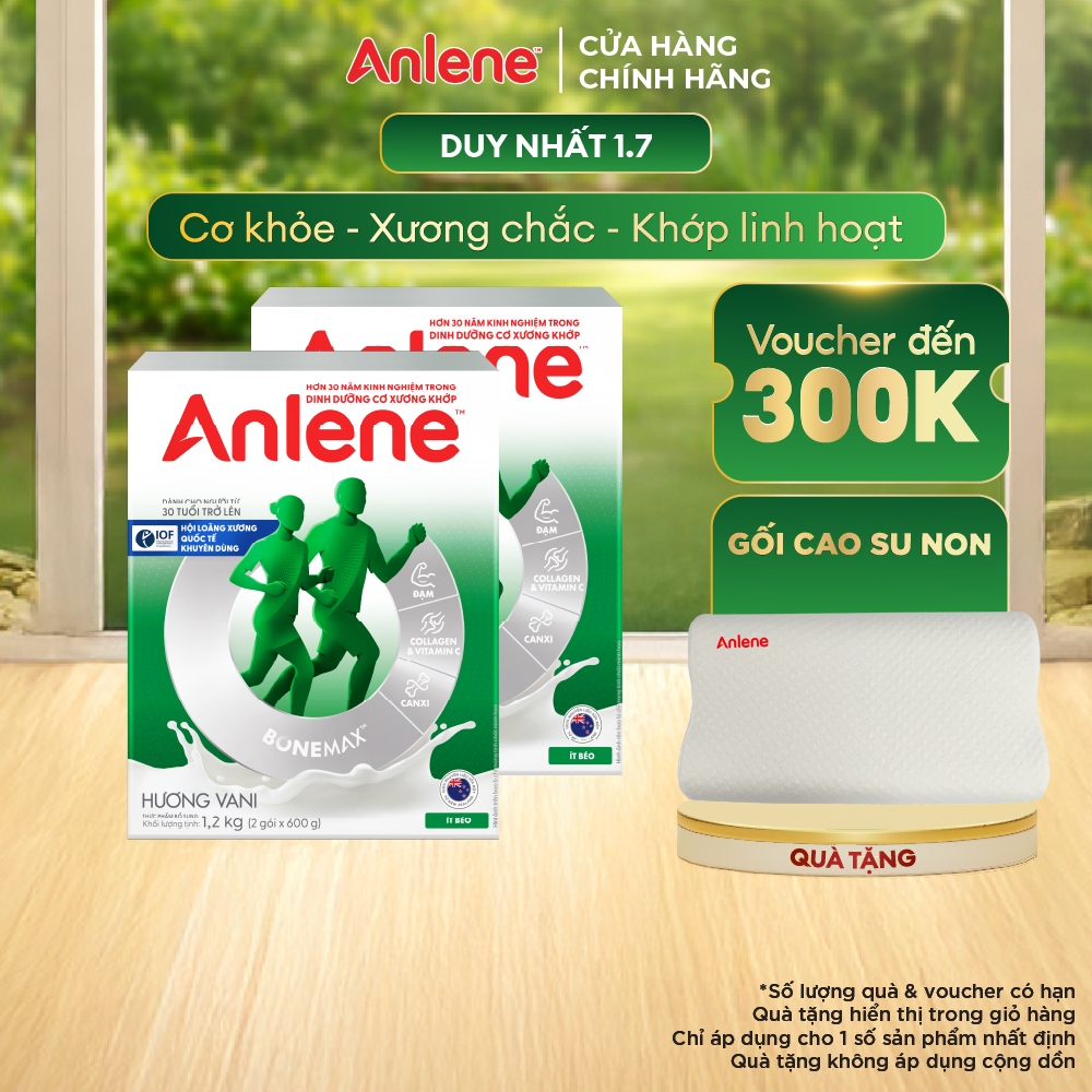 Combo 2 hộp Sữa Bột Anlene Hương Vani 1.2kg
