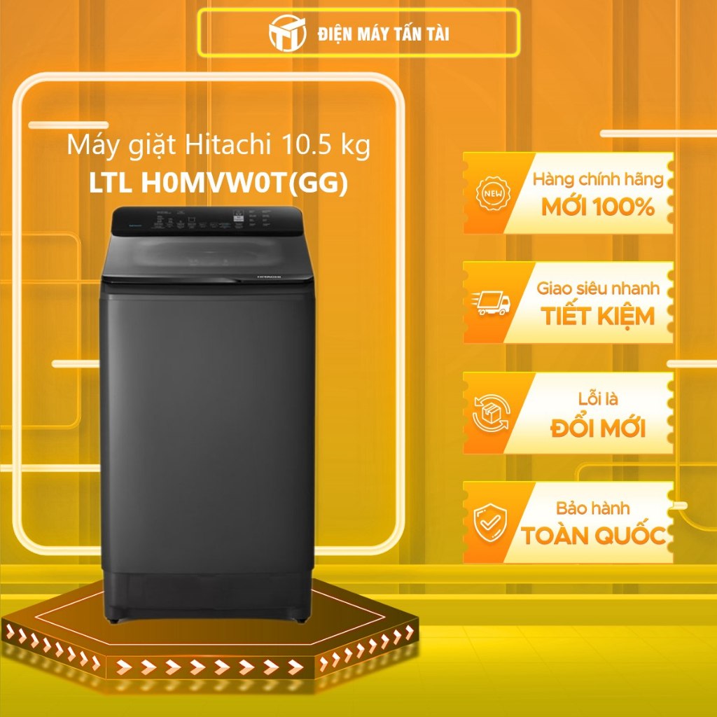 (HCM) - LTL H0MVW0T(GG) - Máy giặt Hitachi 10.5 kg LTL H0MVW0T GG