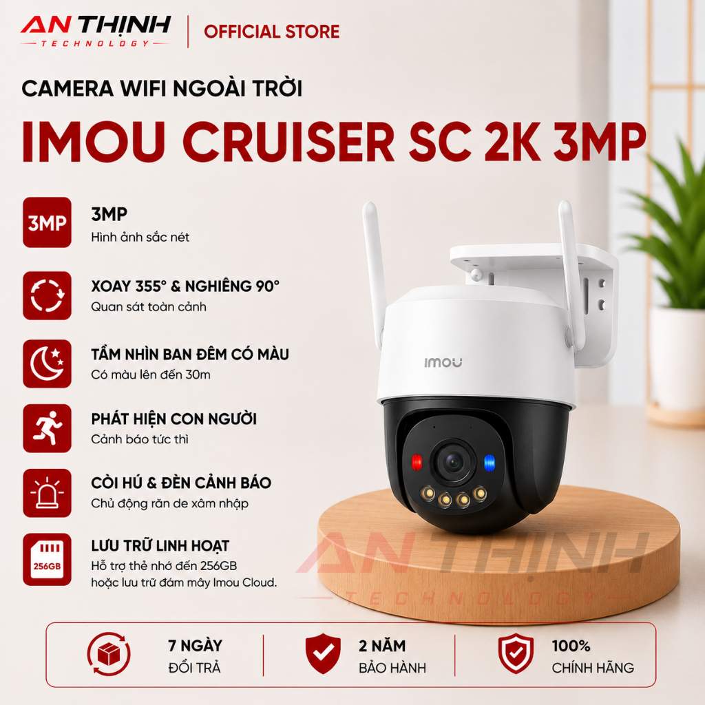 Camera Wifi iMOU Cruiser SC 2K 3MP (IPC-K7FP-3H0WE), quay quét 360 độ