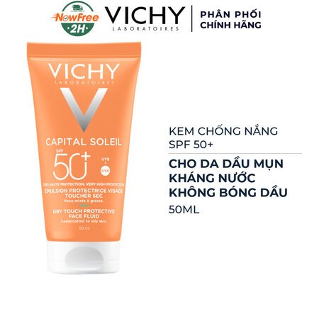 Kem Chống Nắng Vichy Ideal Soleil SPF50+ Dry Touch 50ML - Da Thường, Khô