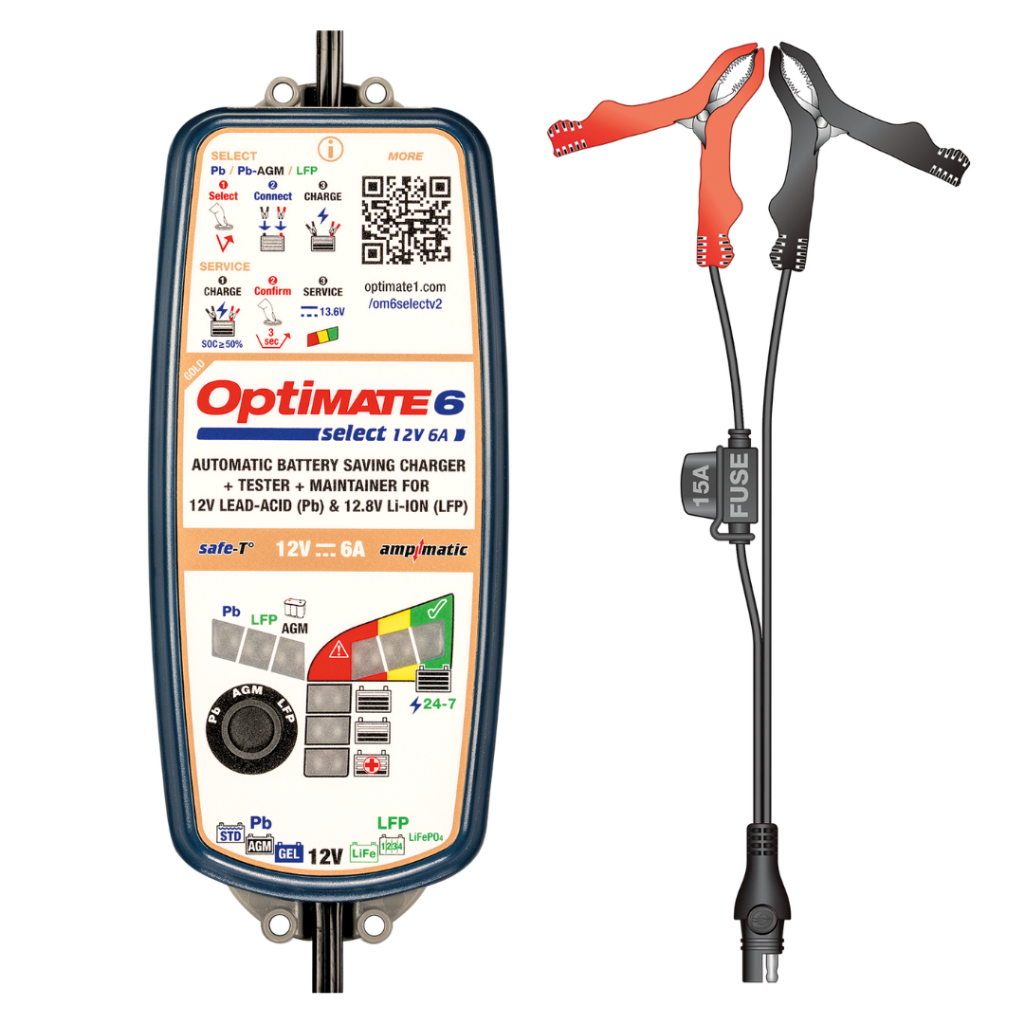 Sạc bình ắc quy xe máy, ôtô 12V OptiMate 6 Select V2 - Tự động điều chỉnh dòng sạc, hỗ trợ phục hồi