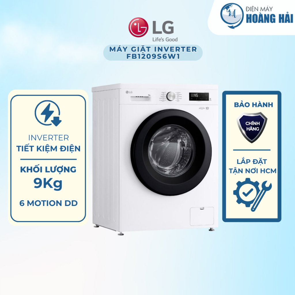 FB1209S6W1 | Máy giặt LG Inverter 9 kg lồng ngang - CHÍNH HÃNG 100%