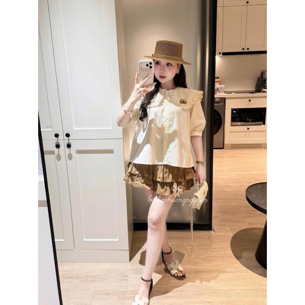 Set Váy Nữ Set Sơ Mi Cổ Bèo Phối Chân Váy 2 Tầng Có Lót Bảo Hộ Chất Vải Thô Hàn Mềm Mát Phong Cách Bánh Bèo Bun Shop20 | BigBuy360 - bigbuy360.vn