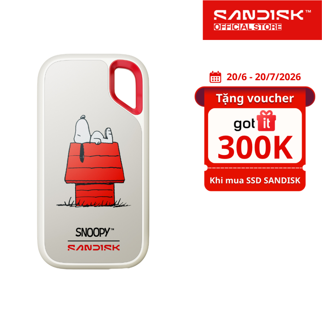 Ổ cứng di động SSD Sandisk Snoopy Portable Limited Edition 1TB E61 upto 1050/1000MB/s  SDSSDE61-1T00
