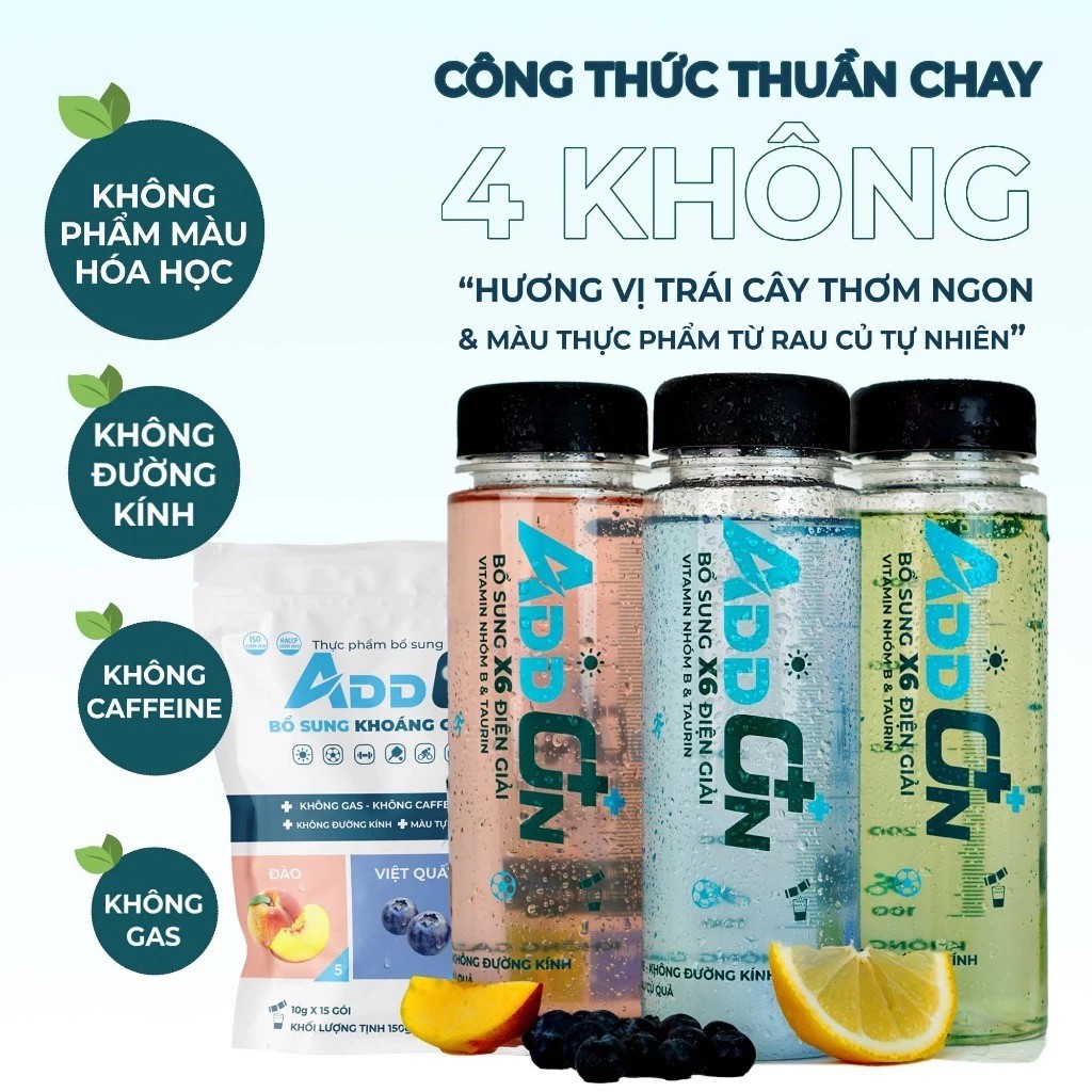 [Laifarm] Bột Điện Giải ADDON Vị Tổng Hợp 29 Calo Bù Muối Khoáng Hương Thơm Trái Cây Tự Nhiên