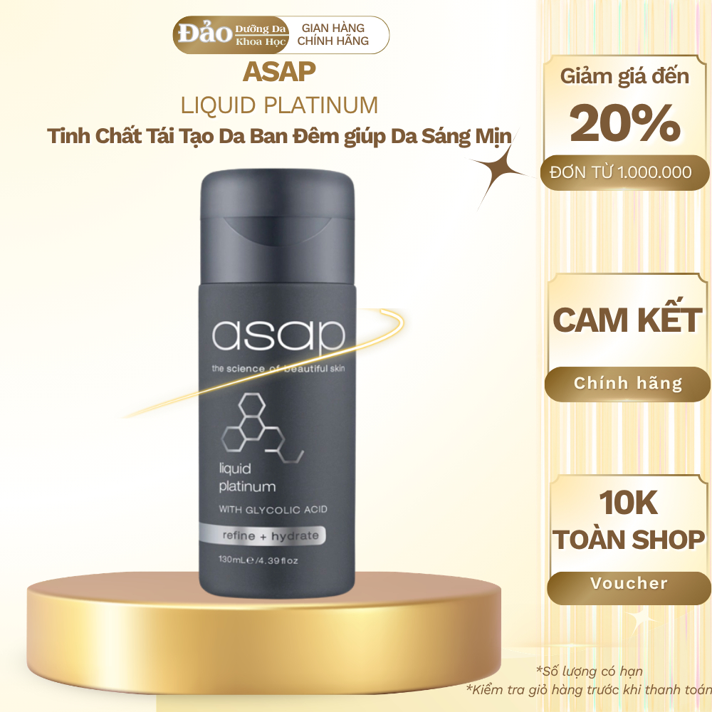 ASAP Liquid Platinum Tinh Chất AHA Tẩy Tế Bào Chết Hóa Học Ban Đêm 130ml