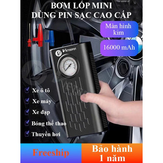 Bơm lốp mini di động dùng pin sạc cao cấp DETI dùng cho Ô tô, Xe đạp, Xe máy, Xe điện, Bóng đá