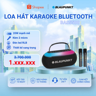 Loa hát karaoke bluetooth blaupunkt bas5500 có 2 mic không dây chính hãng mini cho gia đình cao cấp nhỏ gọn âm lượng lớn