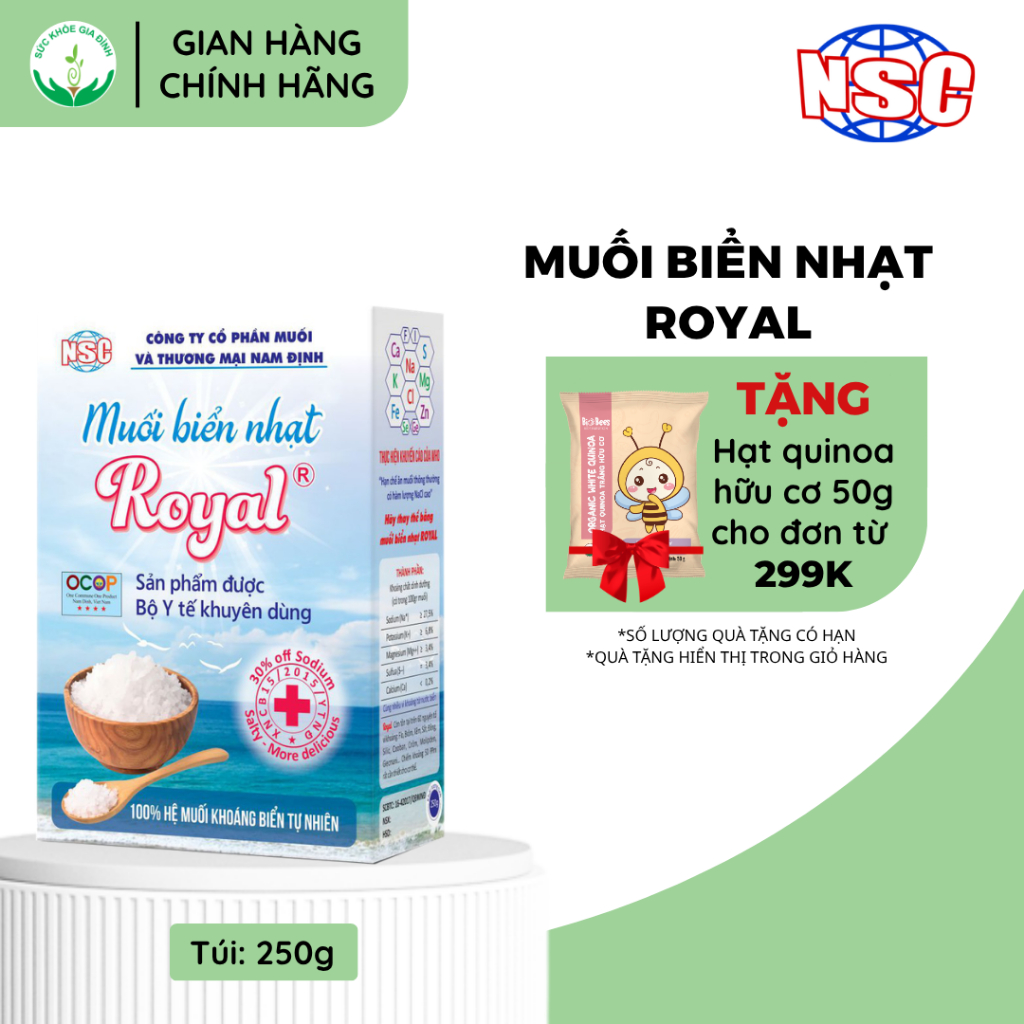 Muối biển nhạt Royal NSC 250gr